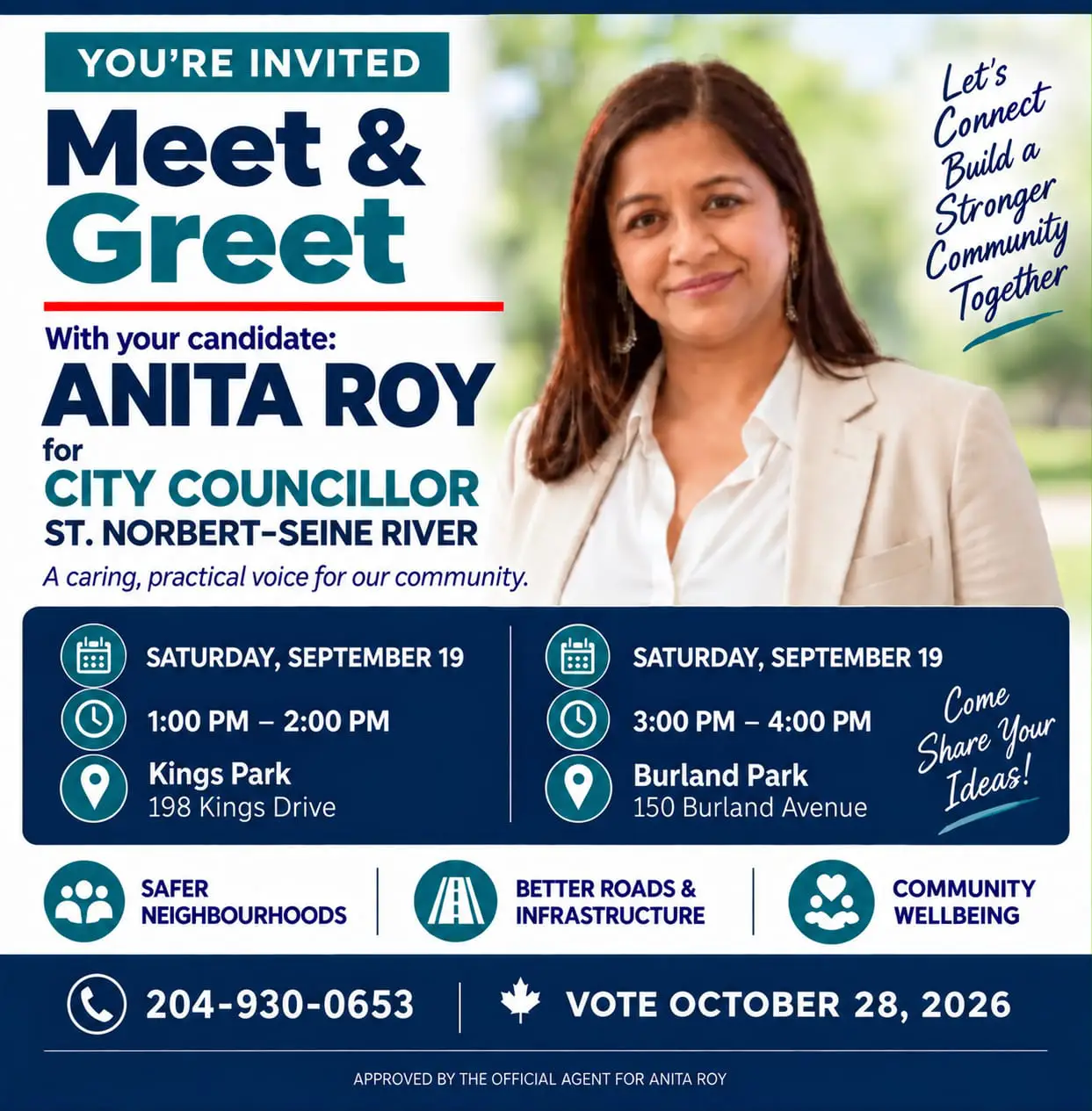 anita roy meet and greet kings park burland park sept 19